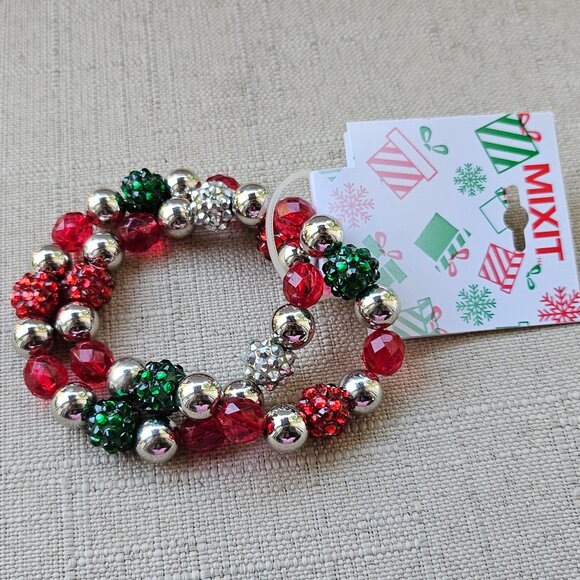 Mixit Women Bracelet Christmas Wrist Band Stretched Band Lot of 2 NWT - Picture 1 of 16